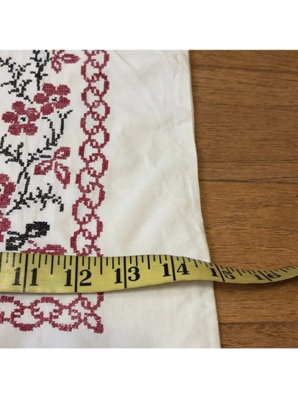 Antique Ukrainian Embroidered Pillow Covers Set Of 2 Folk Cottage Handmade 16X16